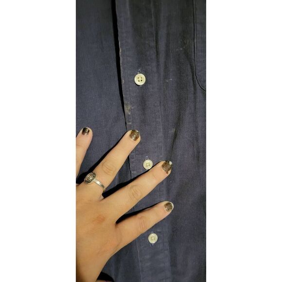 Daniel Cremieux grey corduroy button-down collard dress shirt - Picture 3 of 6